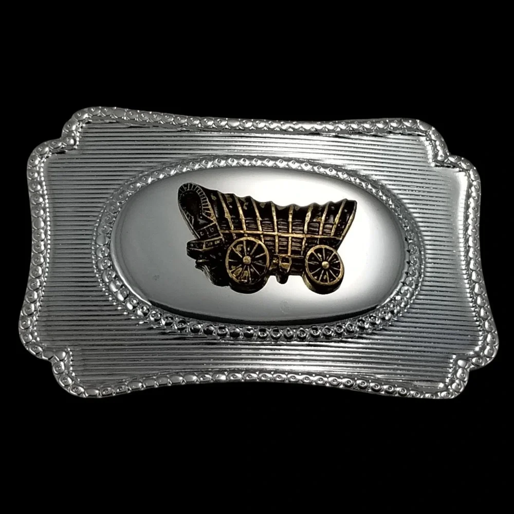 Belt Buckle Covered Wagon Western Pioneer | Old West Cowboy Buckle |Oregon Trail